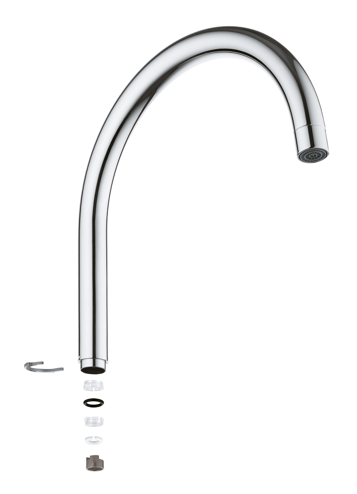 bovenuitloop draaibaar chroom grohe