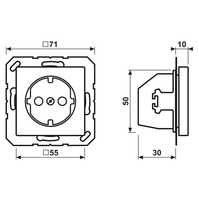 wandcontactdoos inbouw enkel jung-3