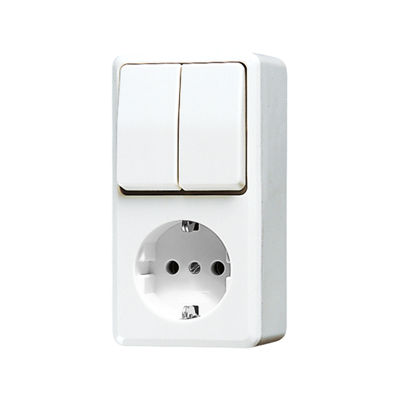 contactdoos+schakel serie opbouw jung