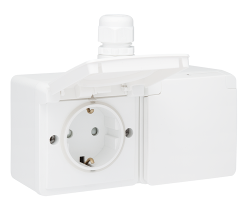 wandcontactdoos opbouw dubbel niko hydro-3