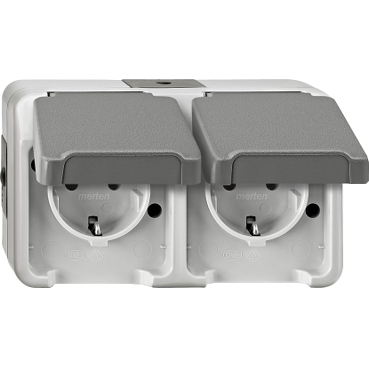 wandcontactdoos opbouw dubbel aquastar