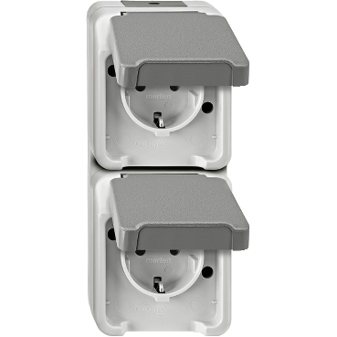 wandcontactdoos opbouw dubbel aquastar