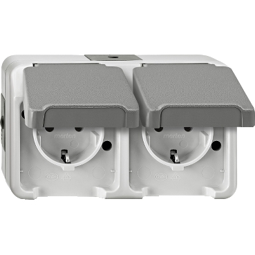 wandcontactdoos opbouw dubbel aquastar