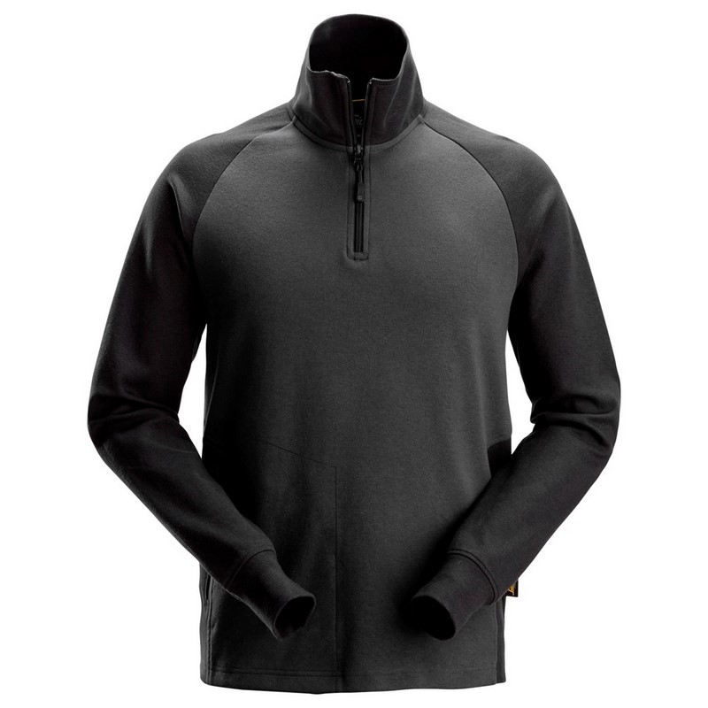 sweatshirt 1/2 zip tweekleurig snickers