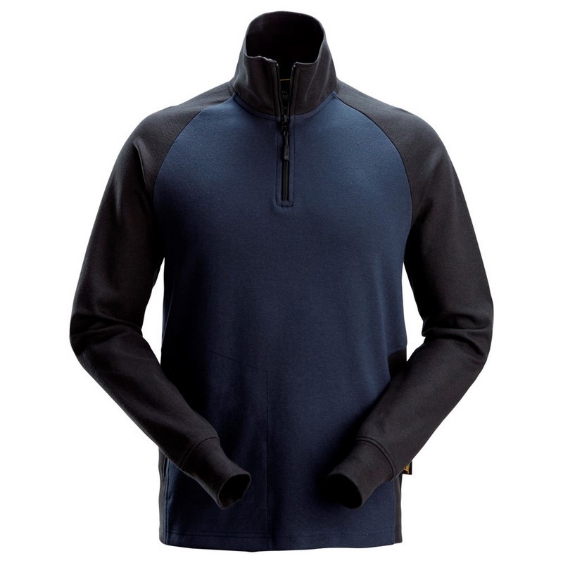 sweatshirt 1/2 zip tweekleurig snickers