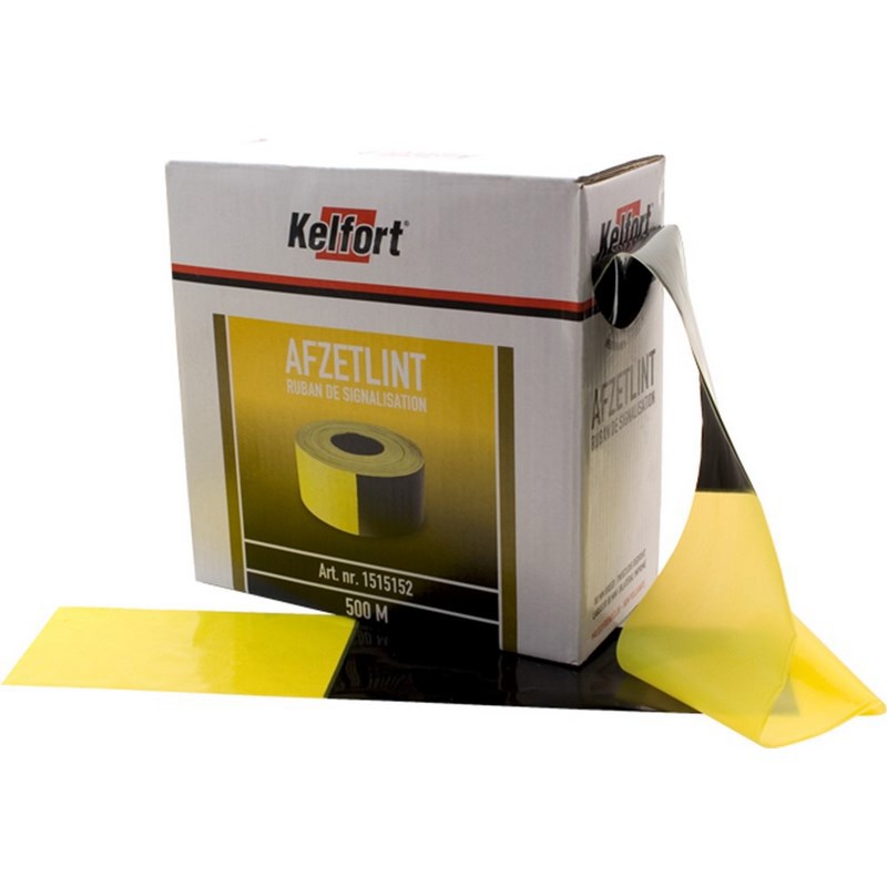 afzetlint zwart/geel kelfort
