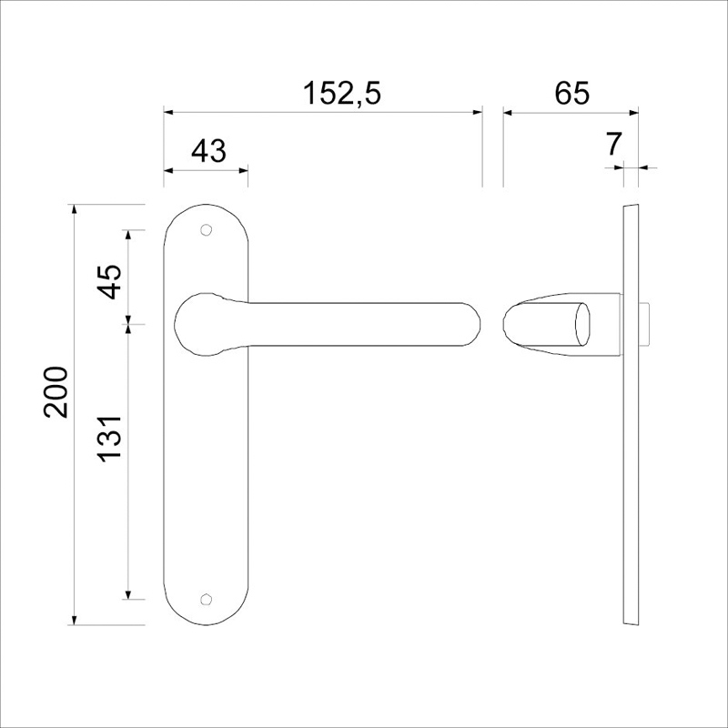 deurkrukgarnituur aluminium f1 ami-5