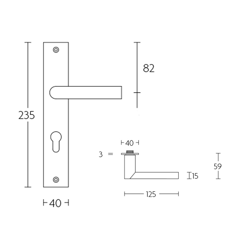 deurkruk rvs-3