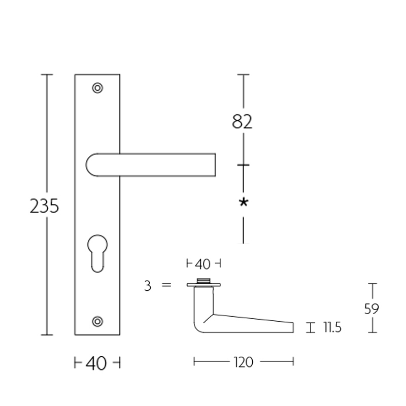 deurkruk rvs-3