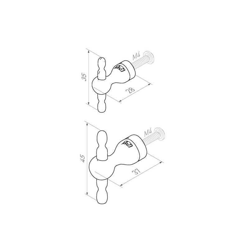 meubelknop mat wit brons-3