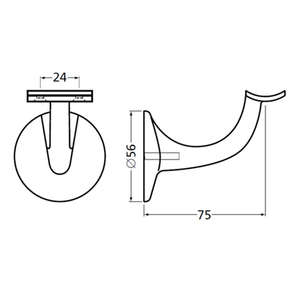 leuninghouder aluminium zwart hermeta-3