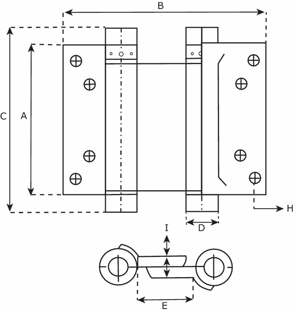 deurveerscharnier zwart gelakt ibfm-3