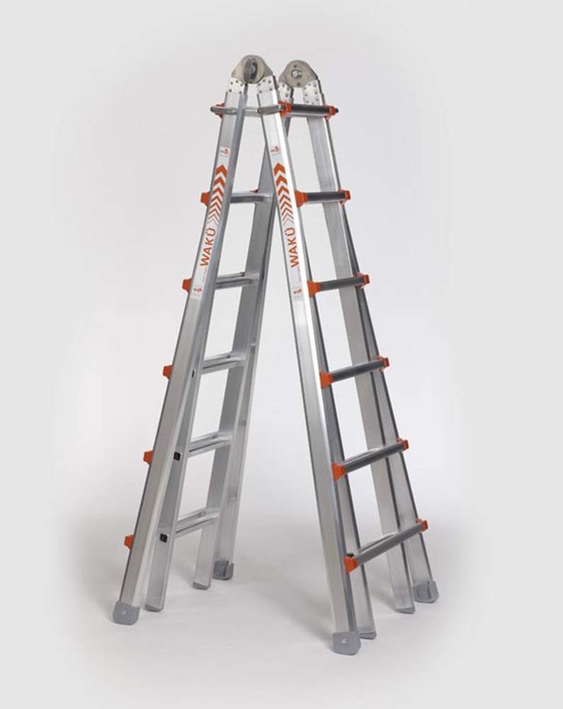vouwladder telescoop alu.ongecoat waku
