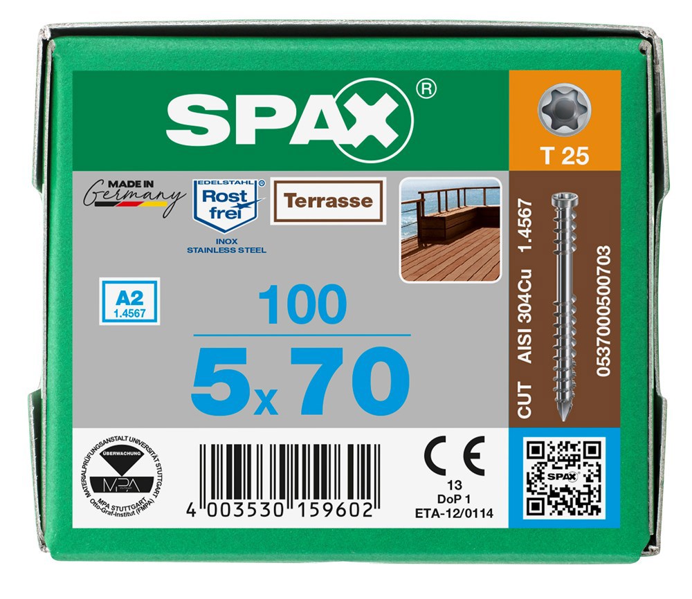 vlonderschroef rvs a2 spax-7