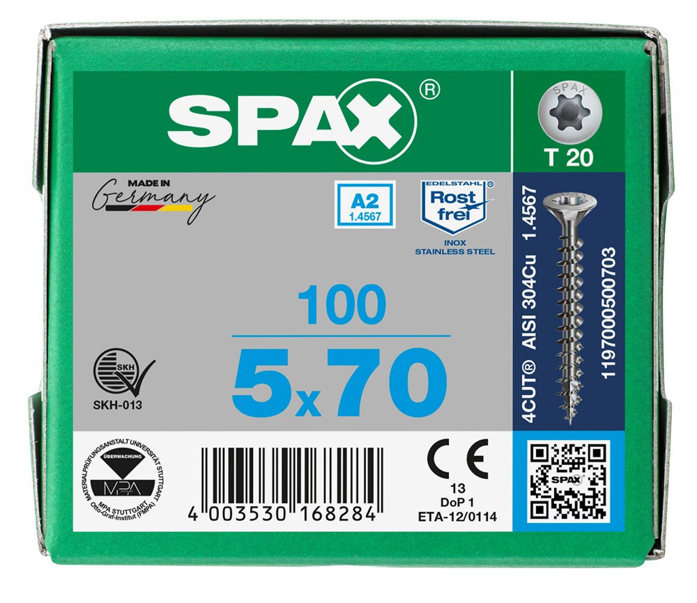 spaanplaatschroef rvs a2 spax-7