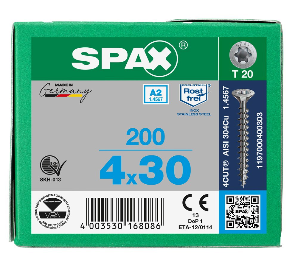 spaanplaatschroef rvs a2 spax-7