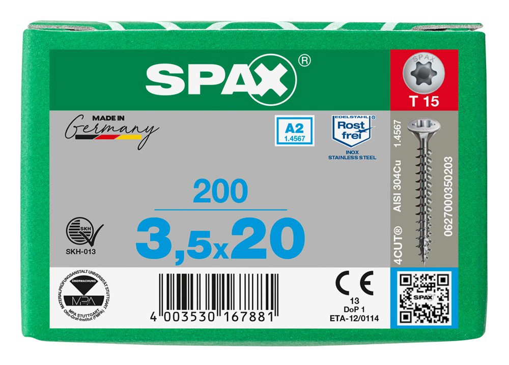 spaanplaatschroef rvs a2 spax-9