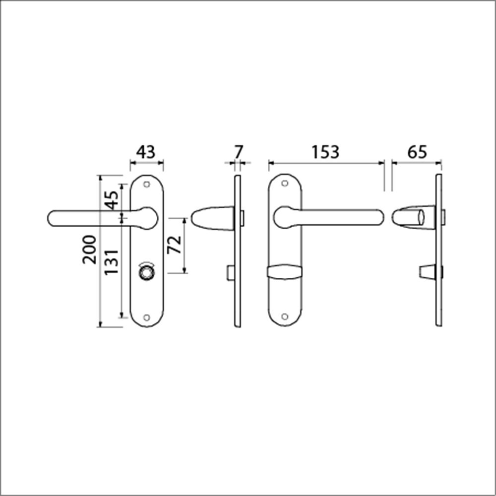 deurkrukgarnituur aluminium f1 ami-4