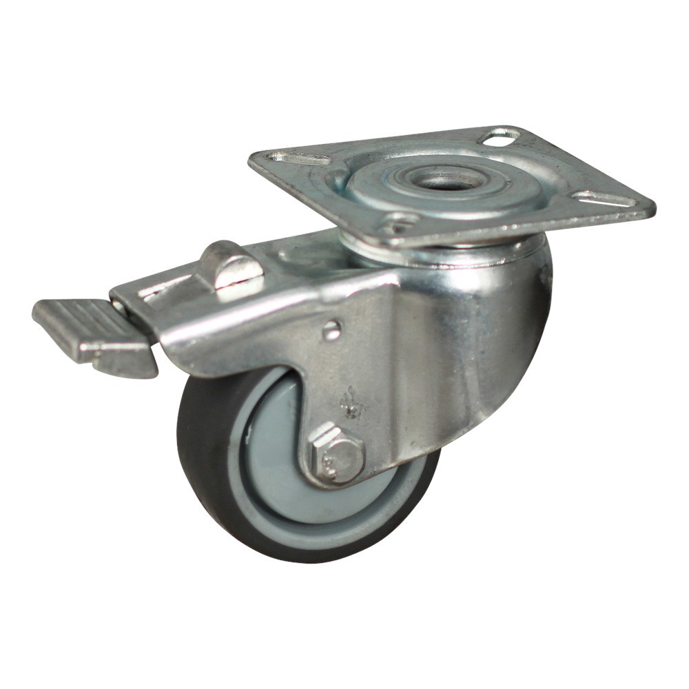 zwenkwiel grijs rubber met rem-3
