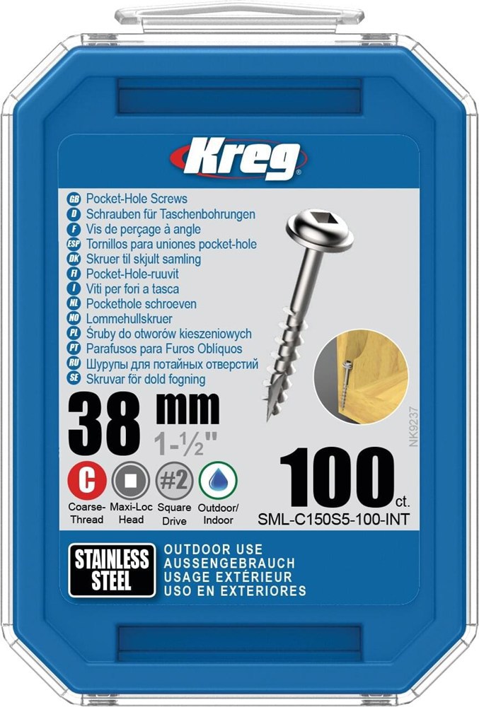 pockethole schroef rvs kreg