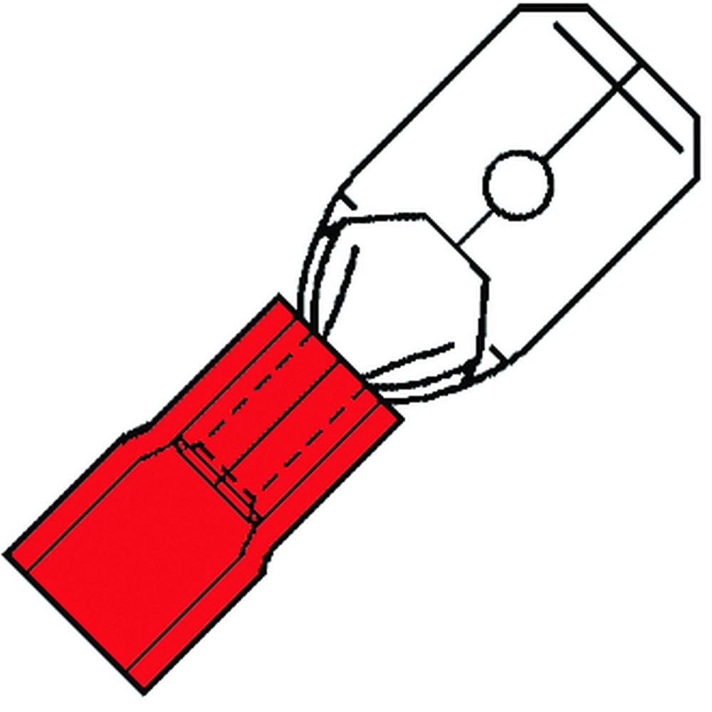 kabelschoen vlaksteker geisoleerd rood