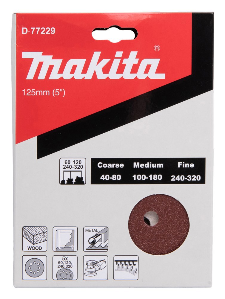schuurschijfset rood velcro makita
