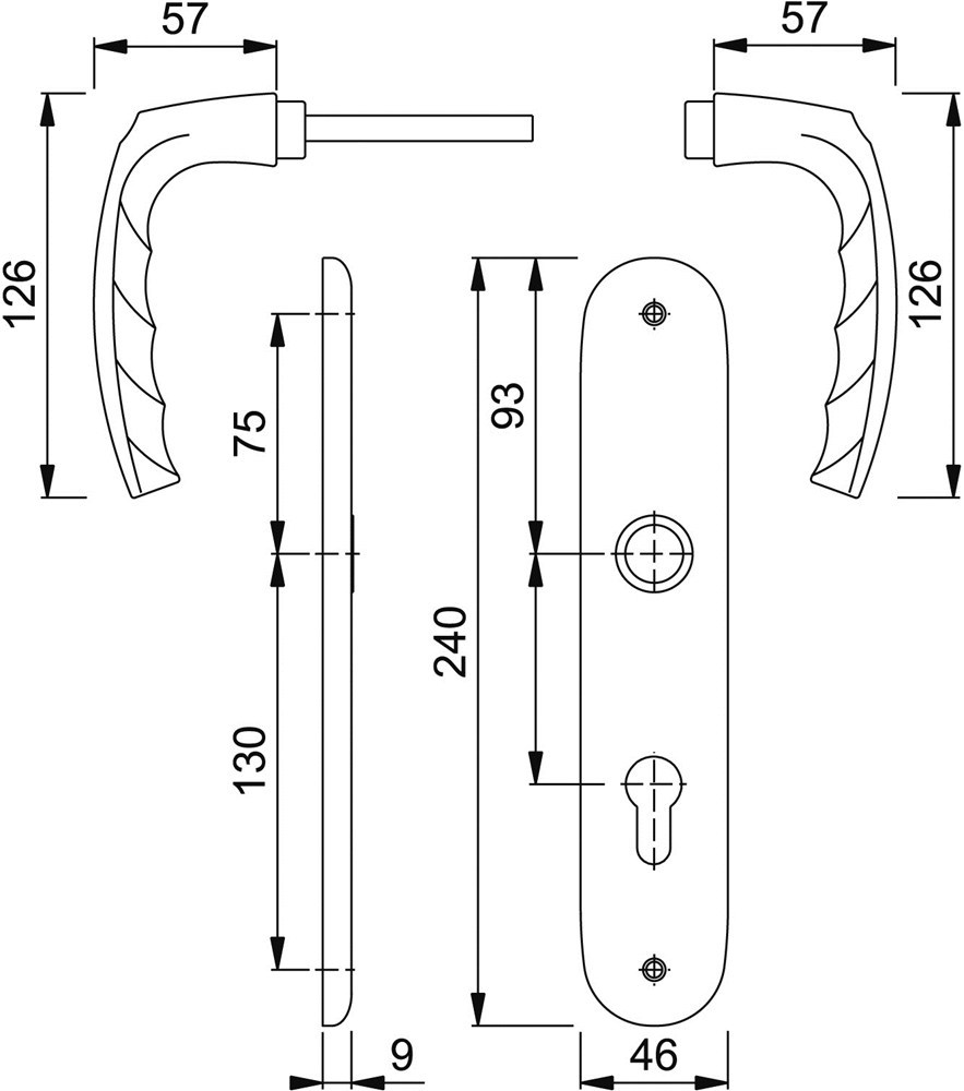 deurkrukgarnituur aluminium f1 hoppe-3