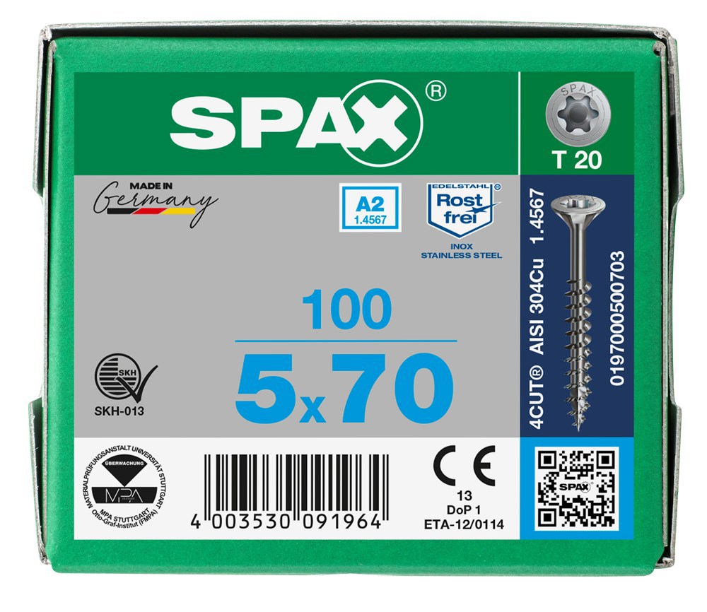 spaanplaatschroef rvs a2 spax-7