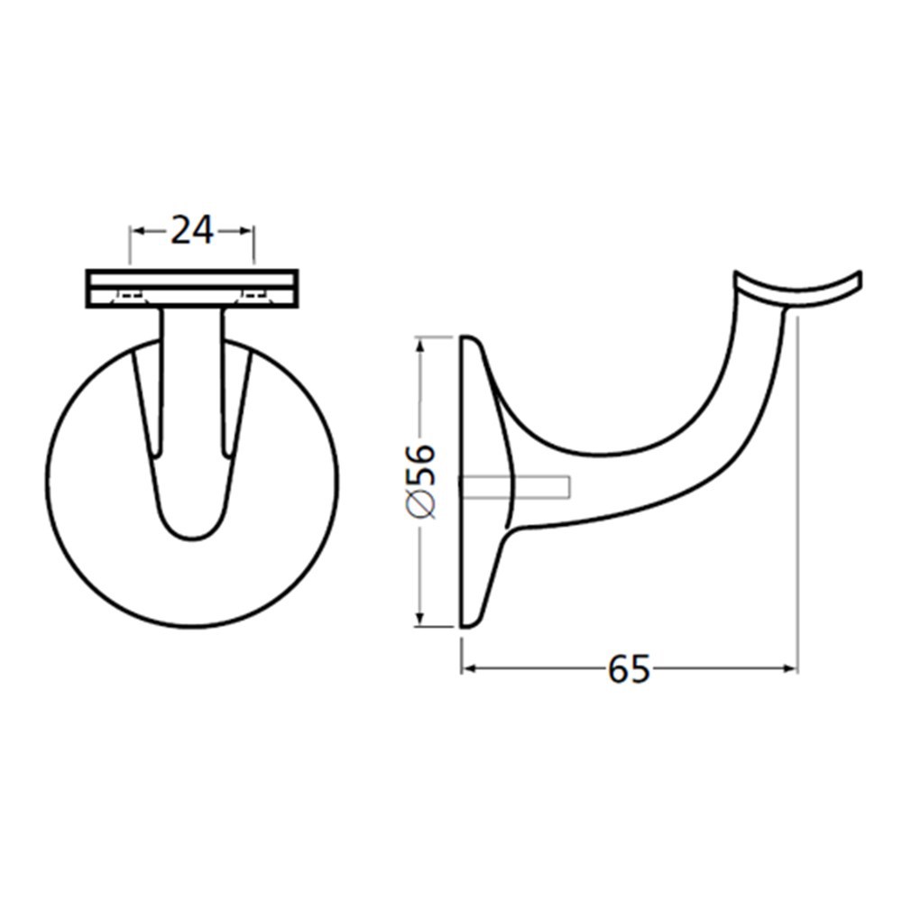 leuninghouder aluminium zwart hermeta-3