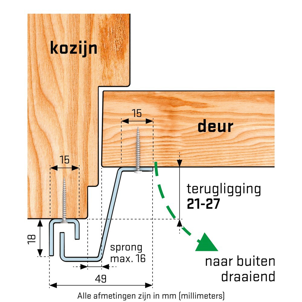secustrip buitendraaiend baz.grijs skg*-4
