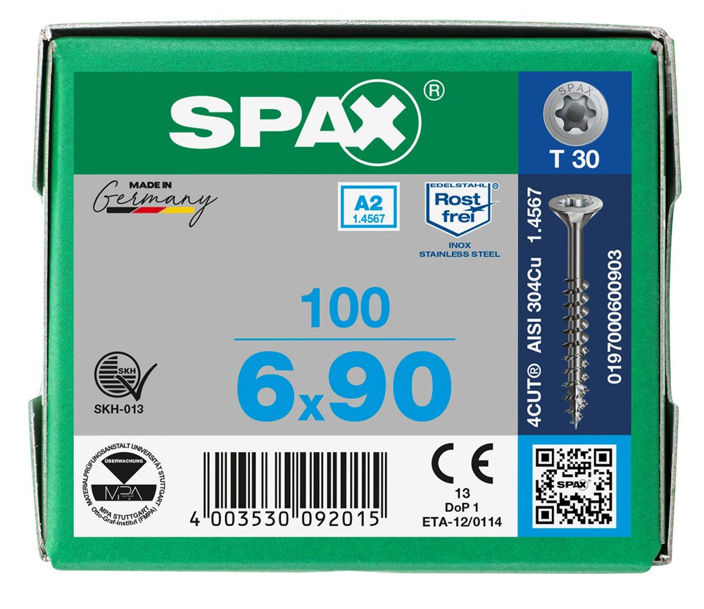spaanplaatschroef rvs a2 spax-7