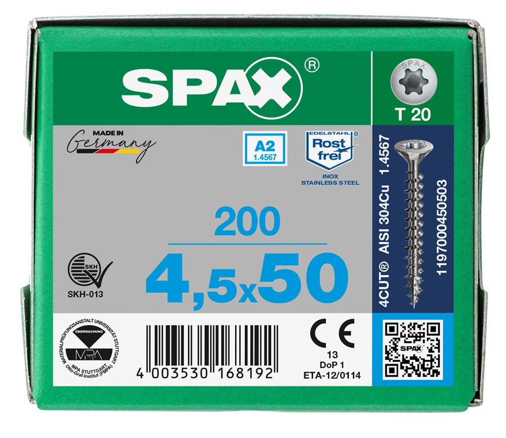 spaanplaatschroef rvs a2 spax-7