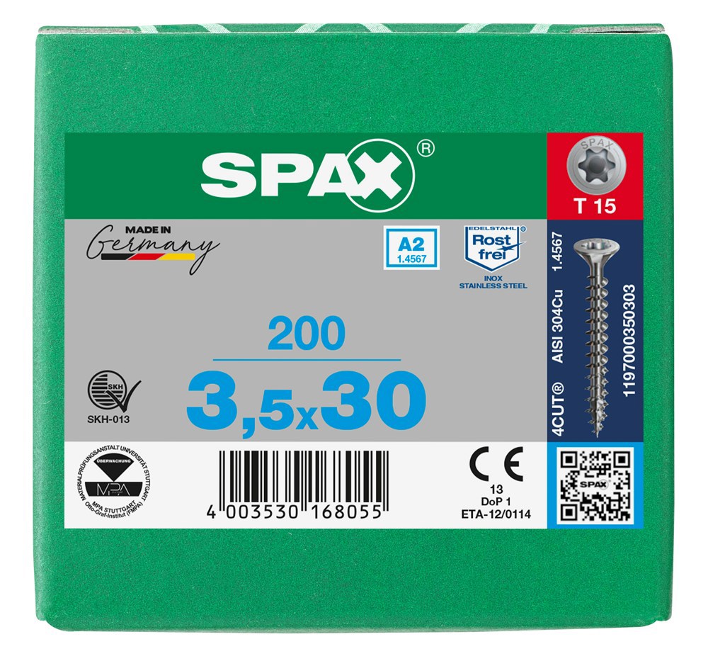 spaanplaatschroef rvs a2 spax-7