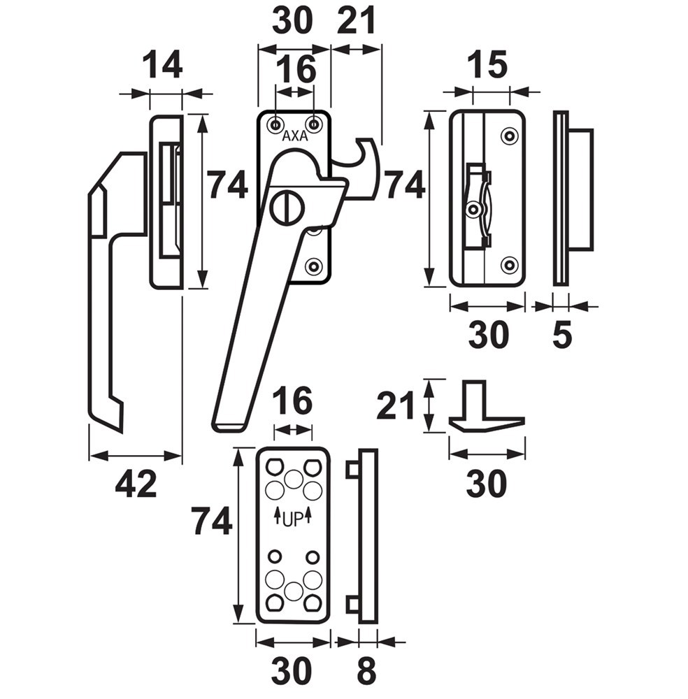 raamsluiting aluminium f2 axa-5