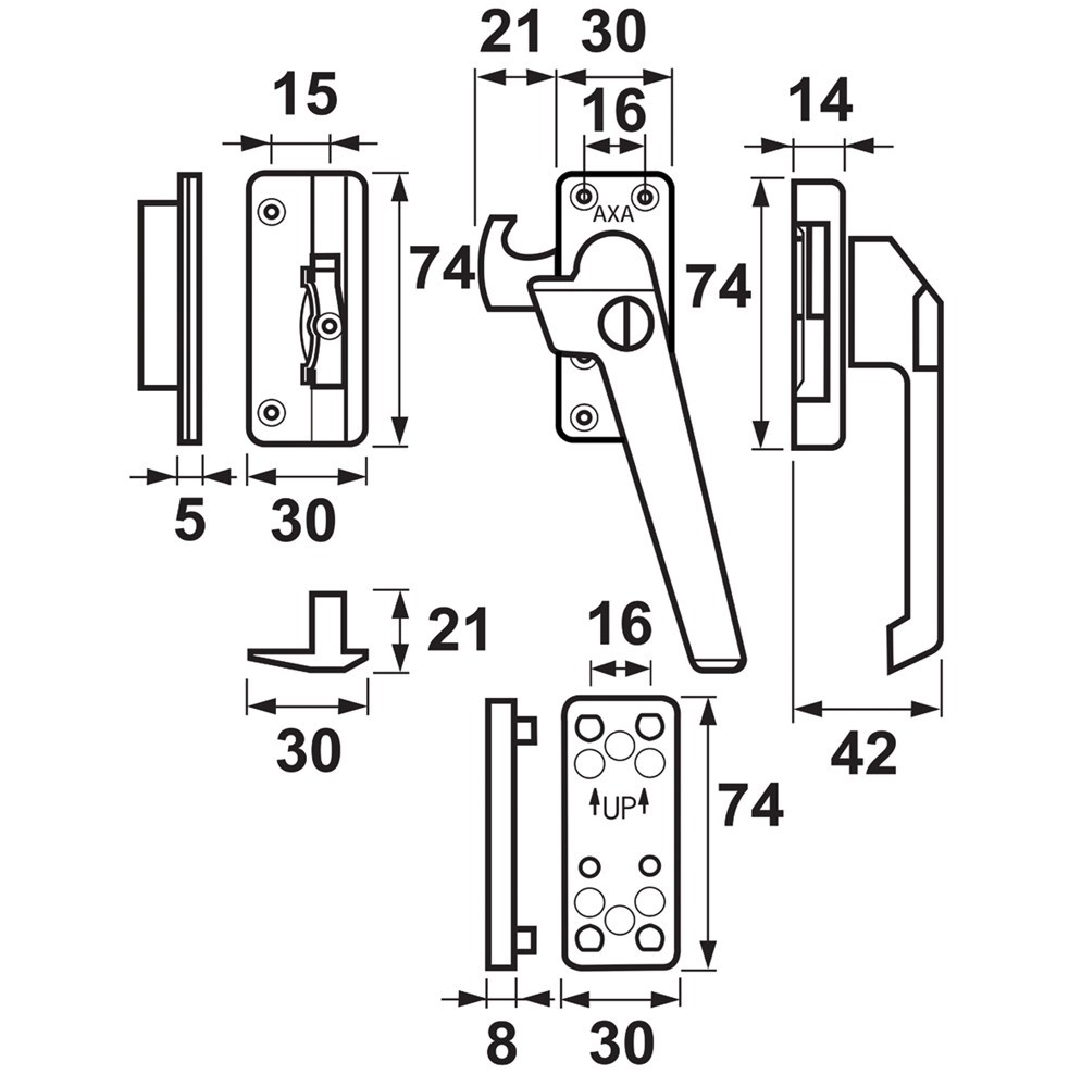 raamsluiting aluminium f2 axa-5