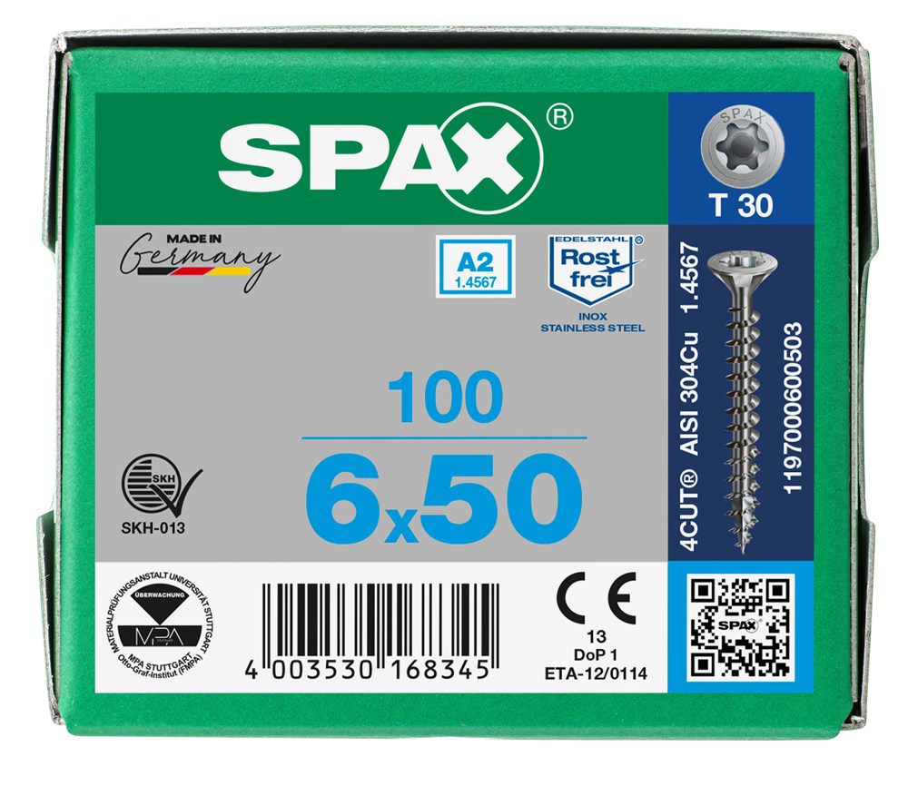 spaanplaatschroef rvs a2 spax-7