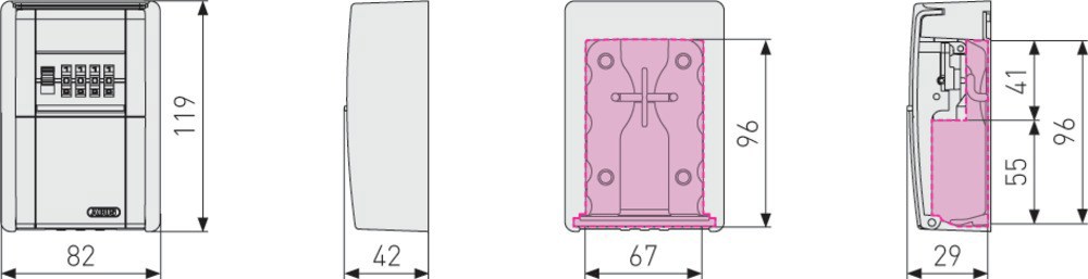 code sleutelkastje metaal/zamac abus-7