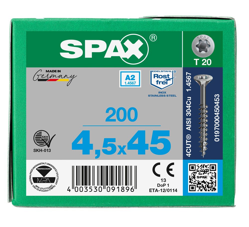 spaanplaatschroef rvs a2 spax-7