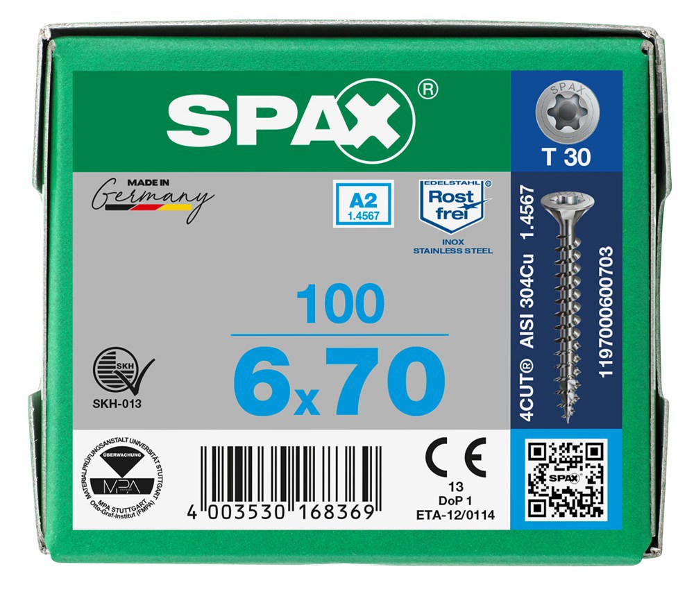spaanplaatschroef rvs a2 spax-9