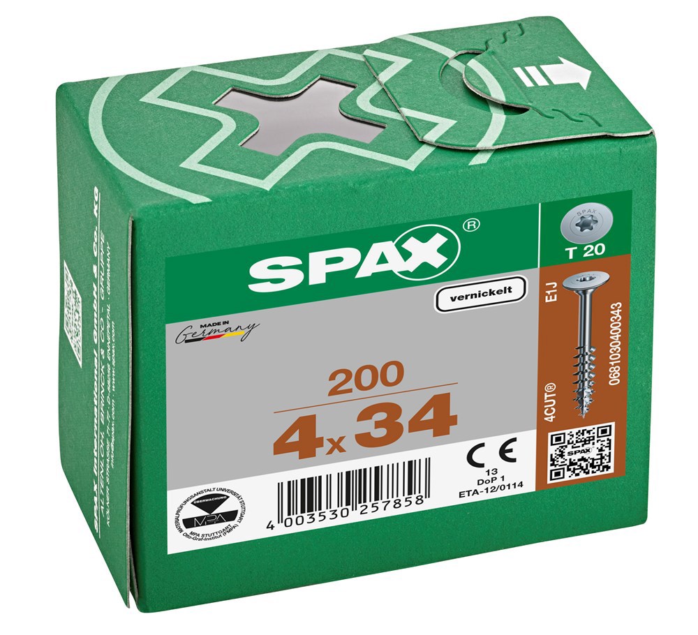 corpusschroef vernikkeld spax-5