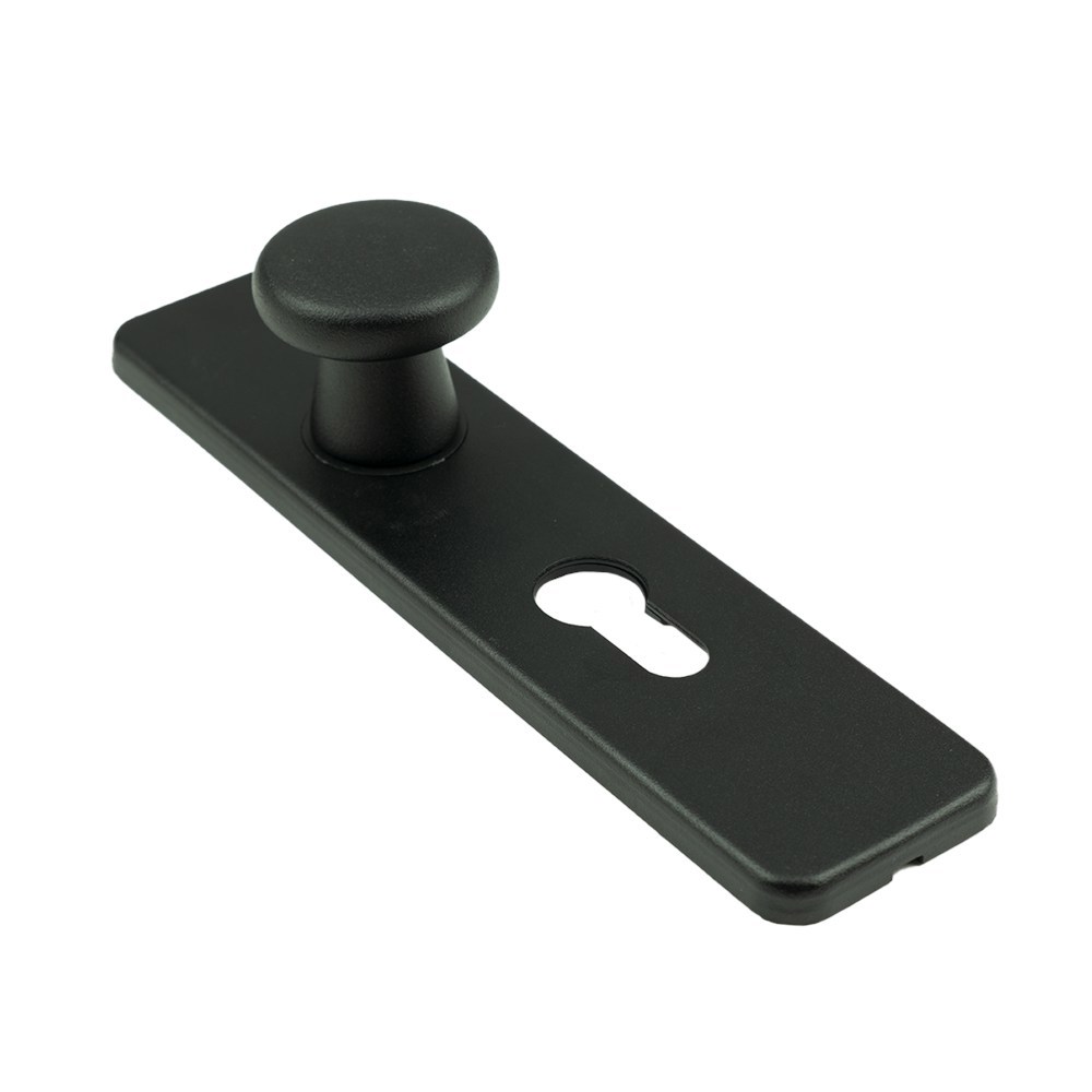 knopschild aluminium mat zwart oxloc