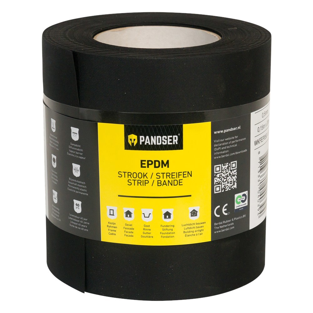 stroken epdm folie zwart pandser