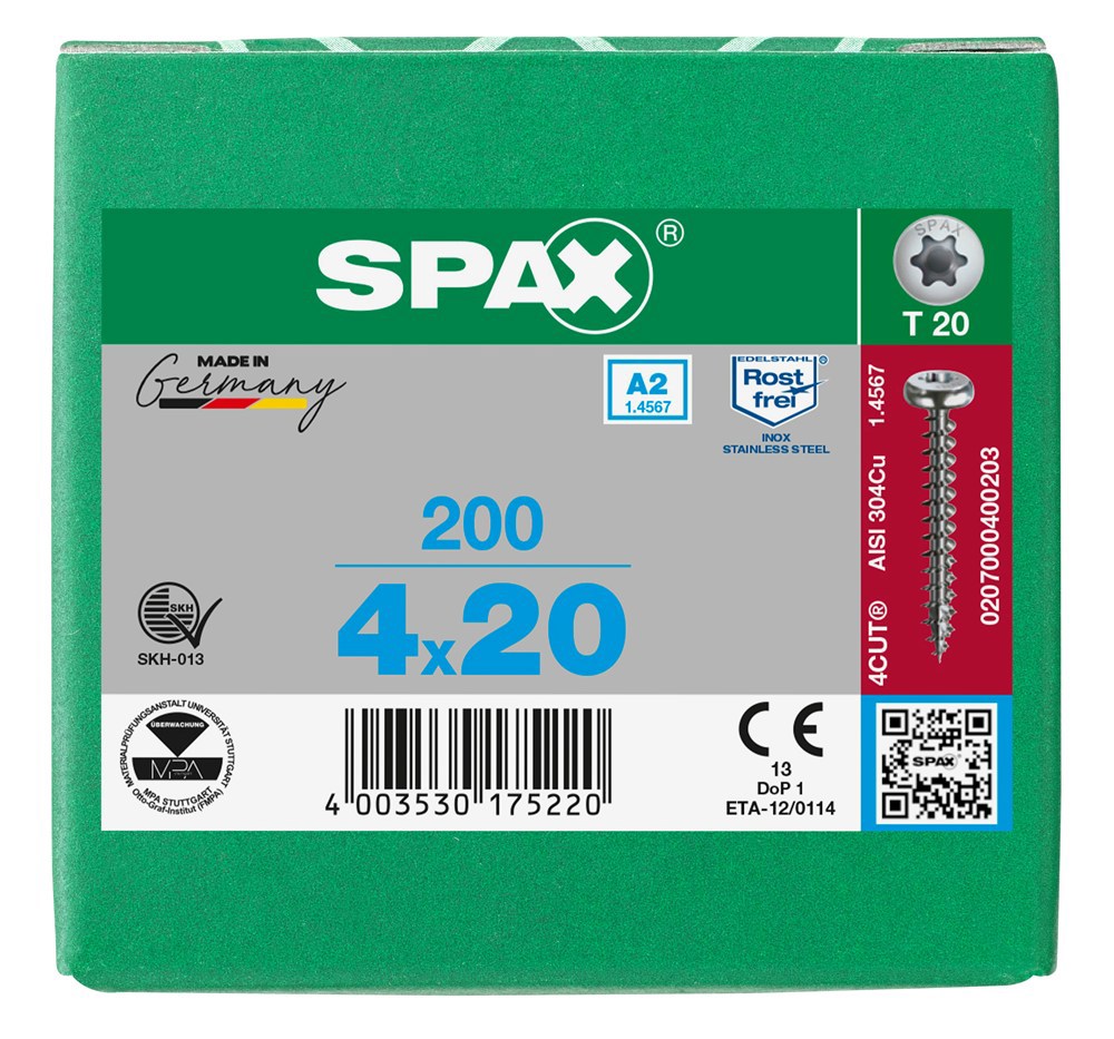spaanplaatschroef rvs a2 spax-7