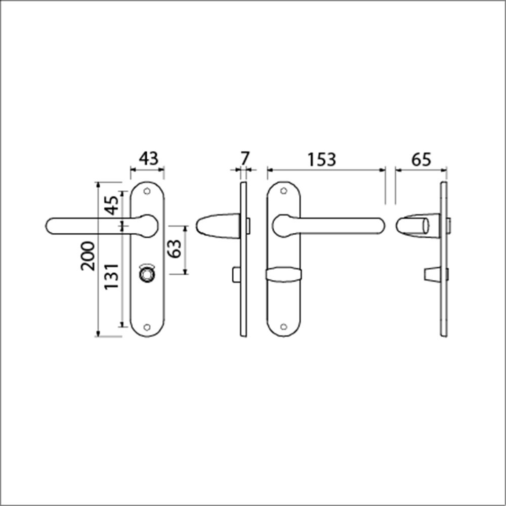 deurkrukgarnituur aluminium f1 ami-4