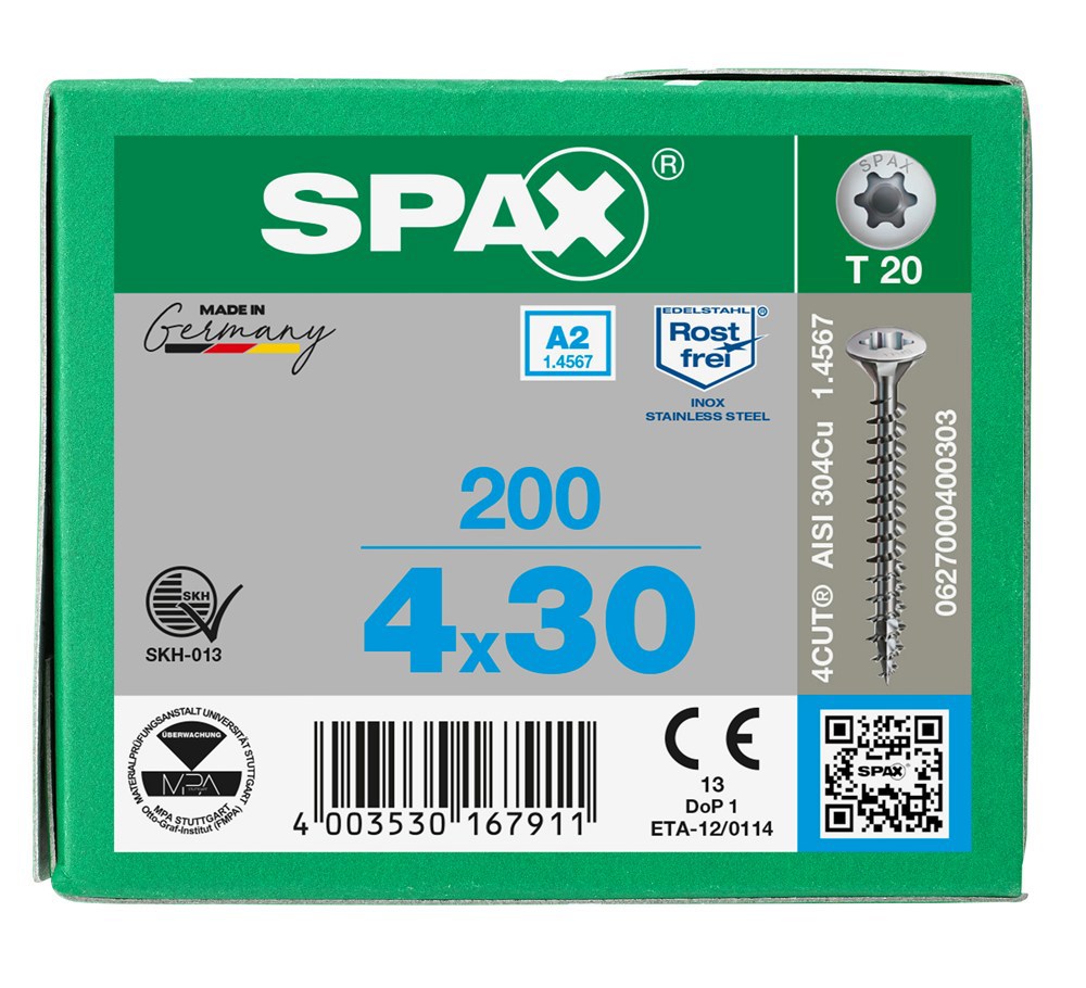 spaanplaatschroef rvs a2 spax-7