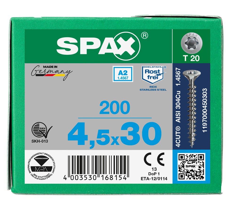 spaanplaatschroef rvs a2 spax-7