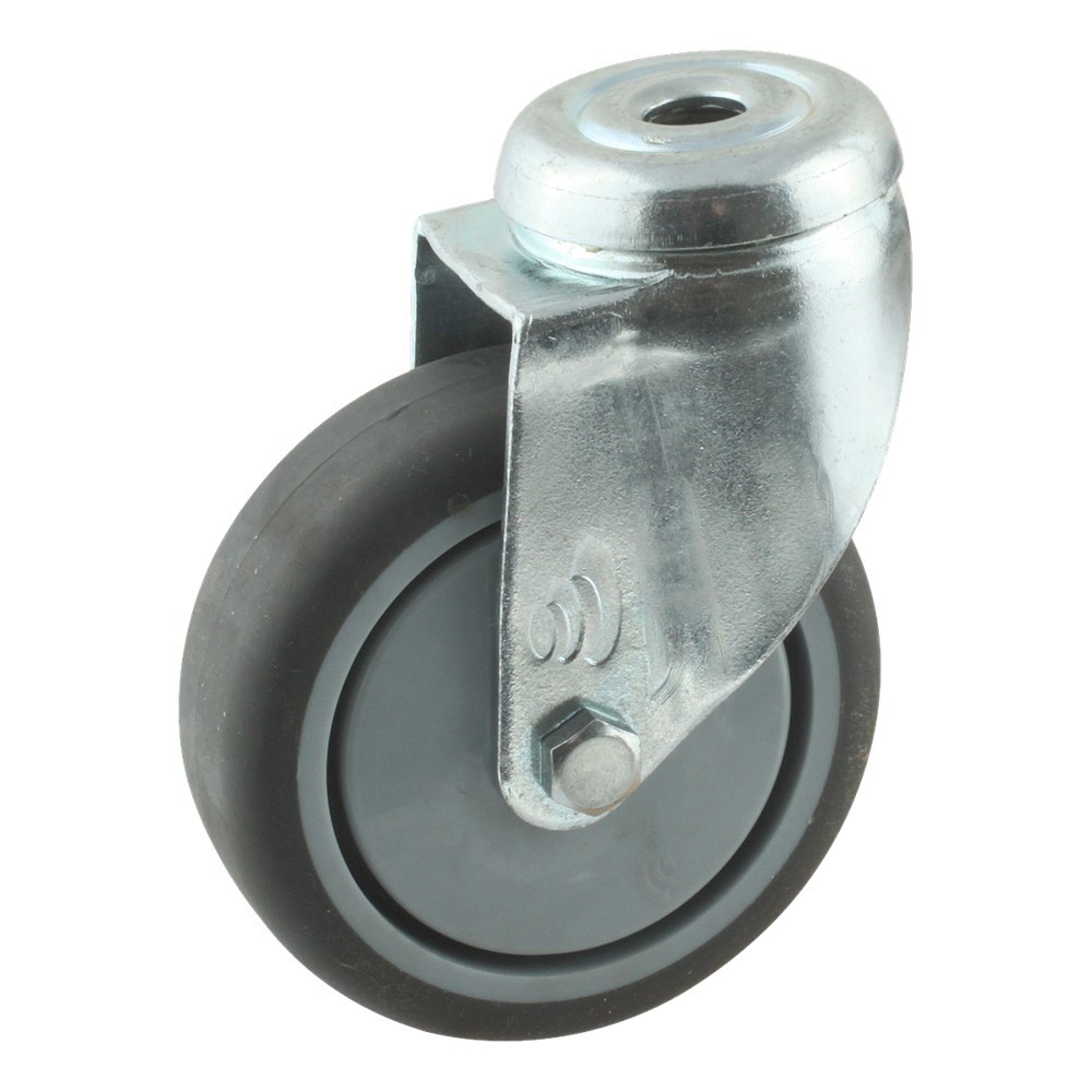 zwenkwiel grijs rubber met gat-3