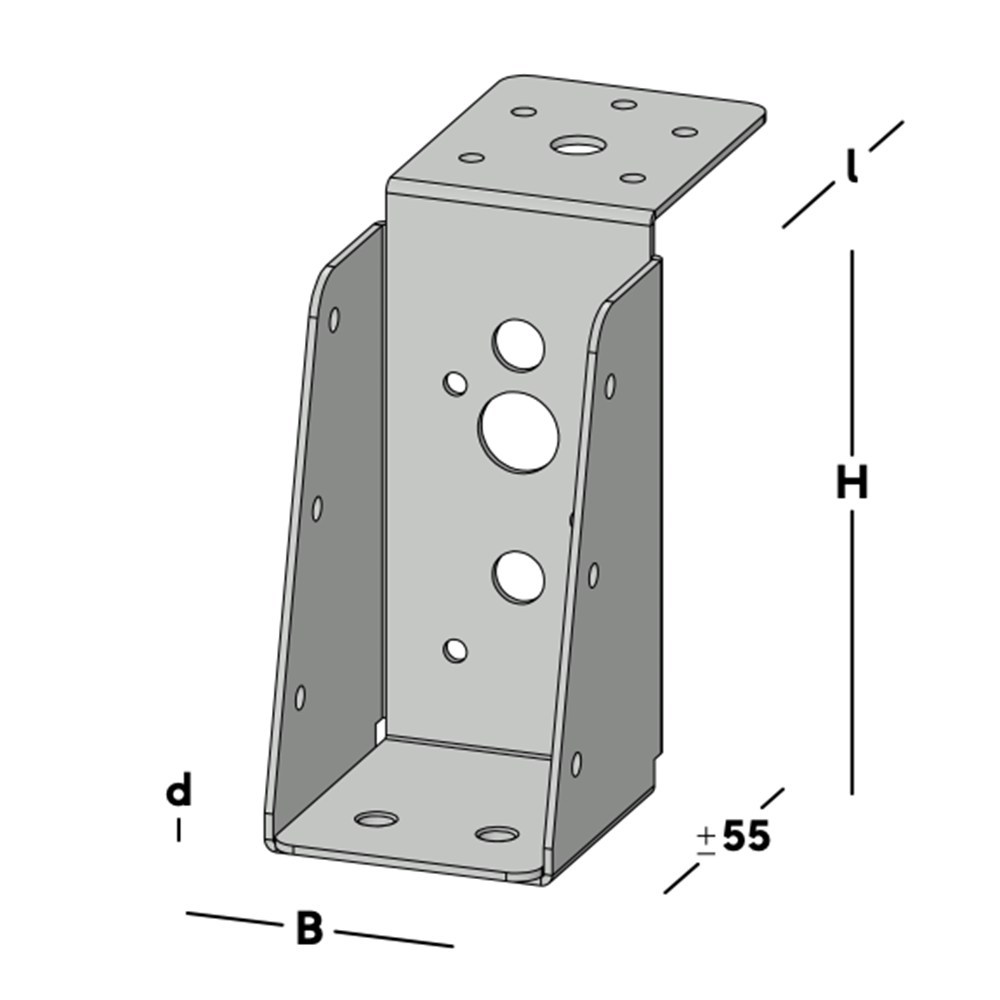 balkdrager gbs lange lip zwart epz-4