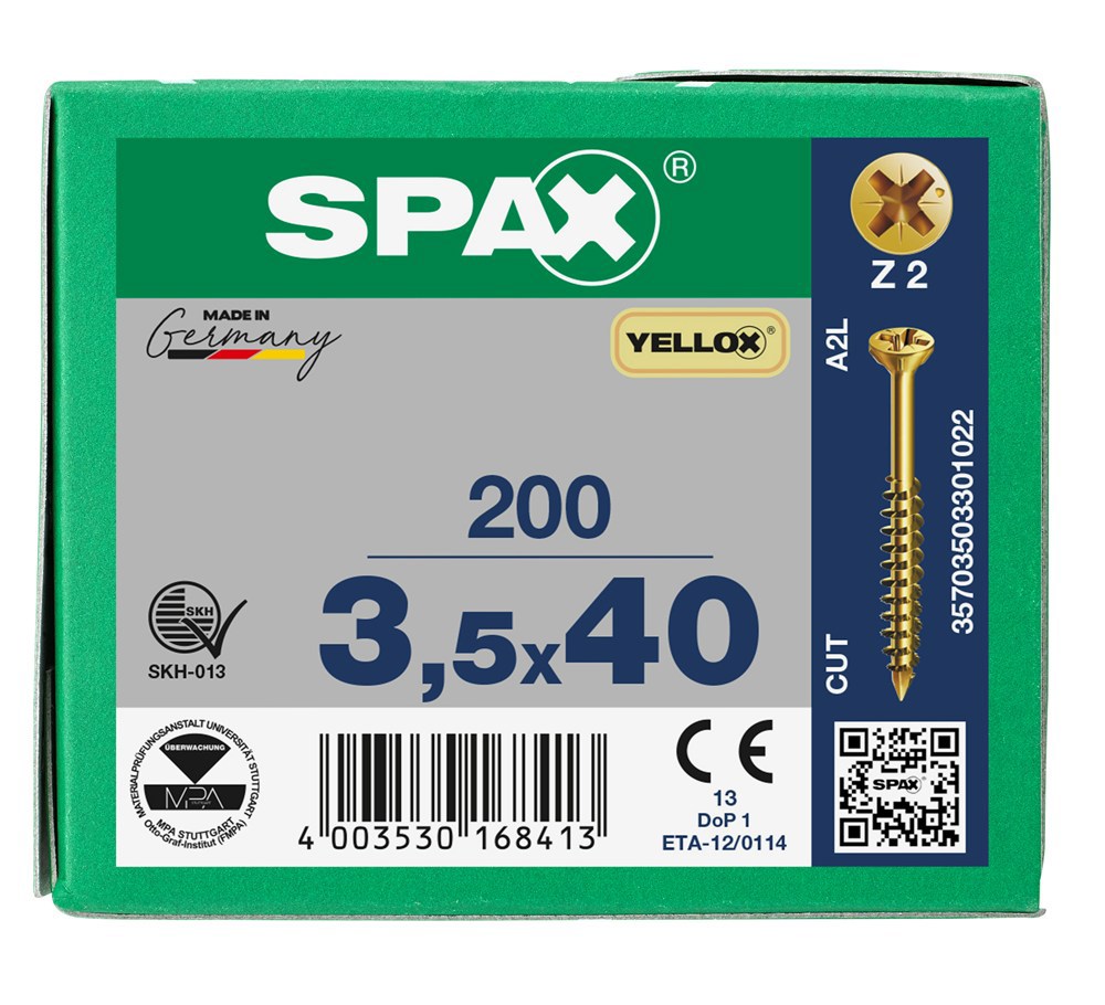 glaslatschroef geel verzinkt spax-7