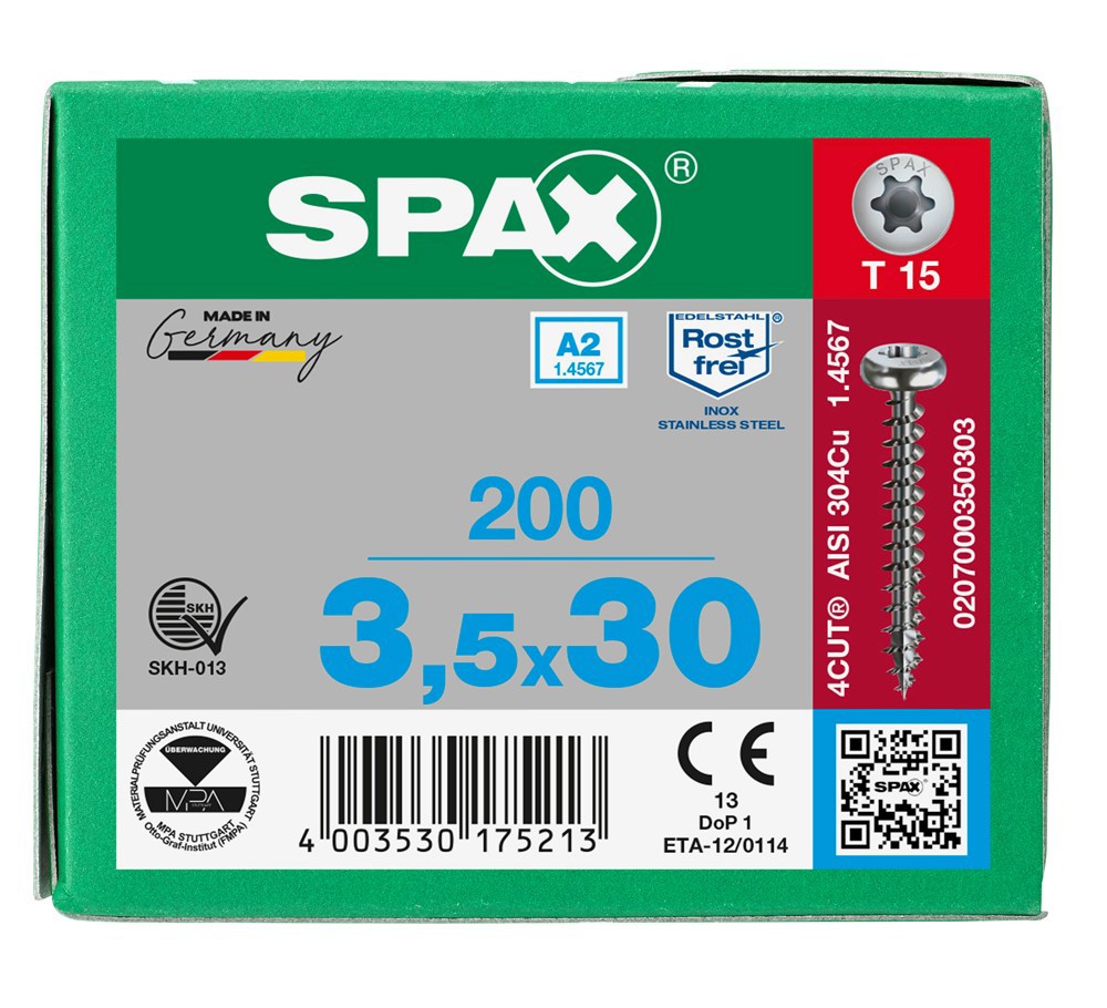 spaanplaatschroef rvs a2 spax-7